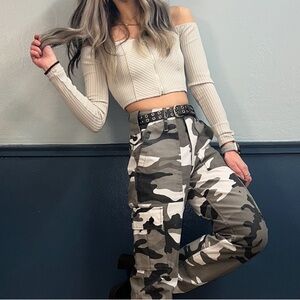 Forever 21 Gray Ribbed Crop Top